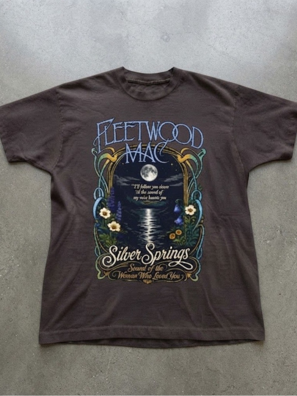 Fleetwood Mac Silver Springs Dark Brown Graphic Gildan T-Shirt